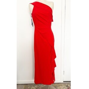 NET Alexa B.‎ Nites Long Red Off the Shoulder Dress Size 6